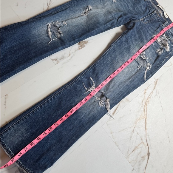 Y2K Abercrombie & Fitch Distressed Bootcut Emma Jeans Sz 8R Trendy - Picture 9 of 12